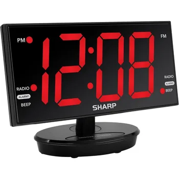 Extra Large LED Digital Alarm Clock with Tilt Display Auto Time Set Dual USB Charger FM Radio Adjustable Brightness