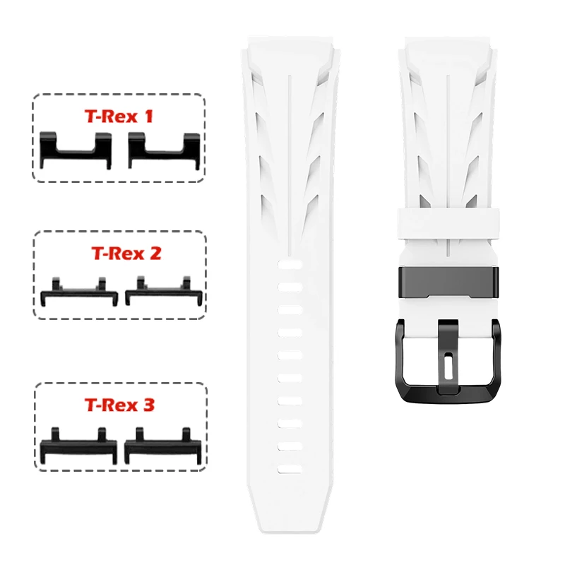 Breathable Black Silicone Strap with Metal Connector - Adjustable Sport Wristband