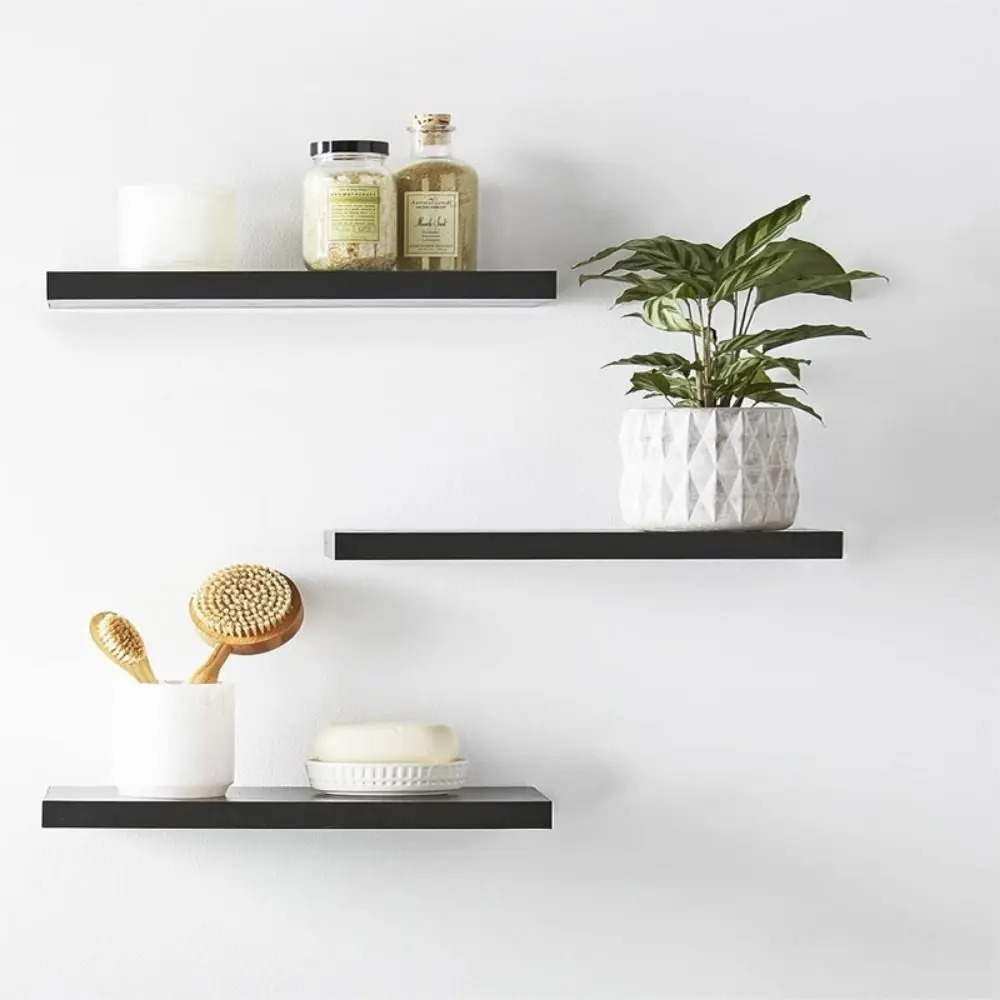 

Durable Hanging Storage Rack Wooden Wall Mounted Display Stands Plant Rack Rectangular Sturdy Floating Shelves