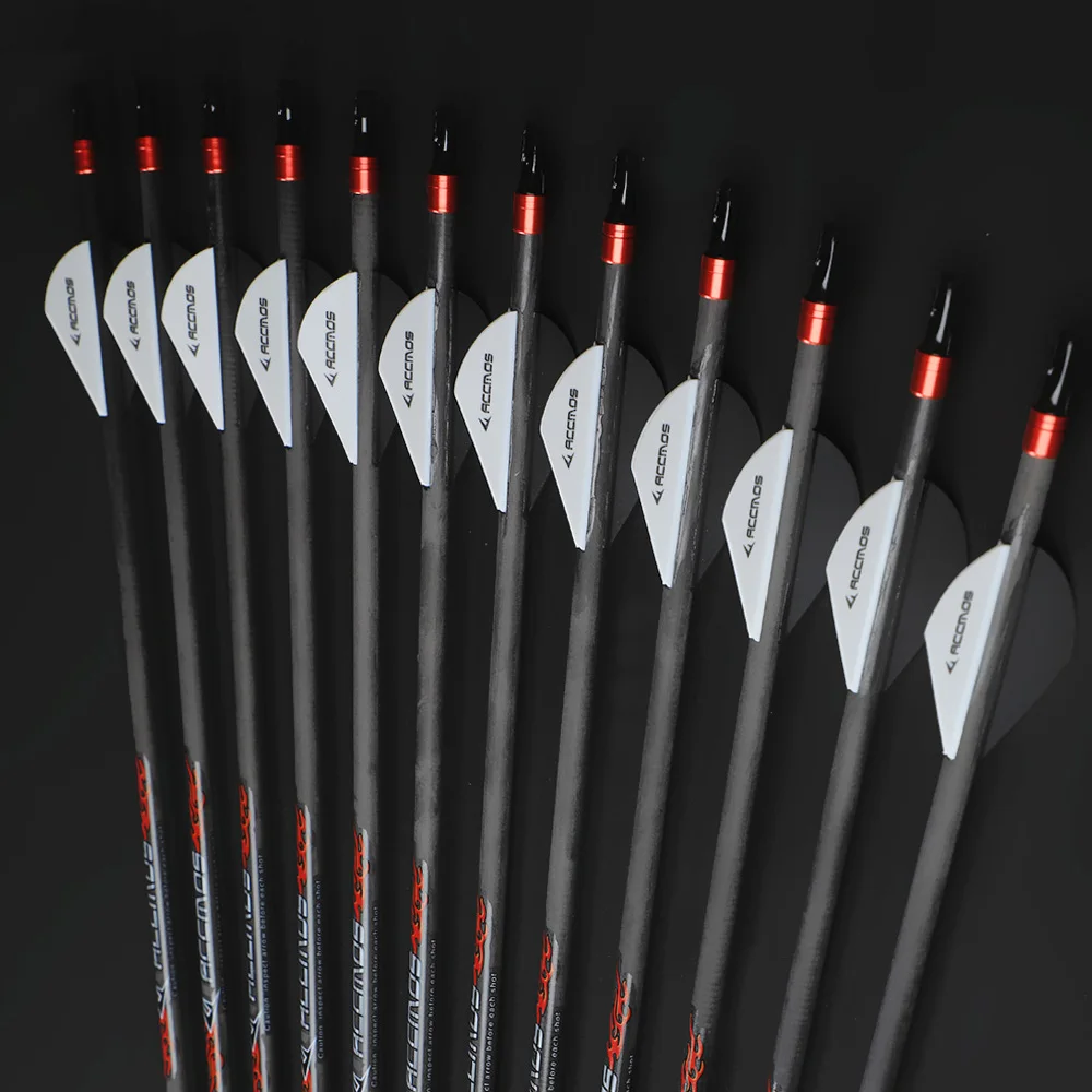 6/12pcs Pure Carbon Arrow ID 6.2mm Spine 1