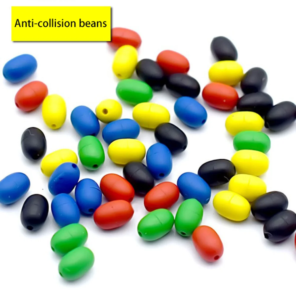 100PCS/Lot Color Anti collision Bean Fish Float Bead Block Bean Anti