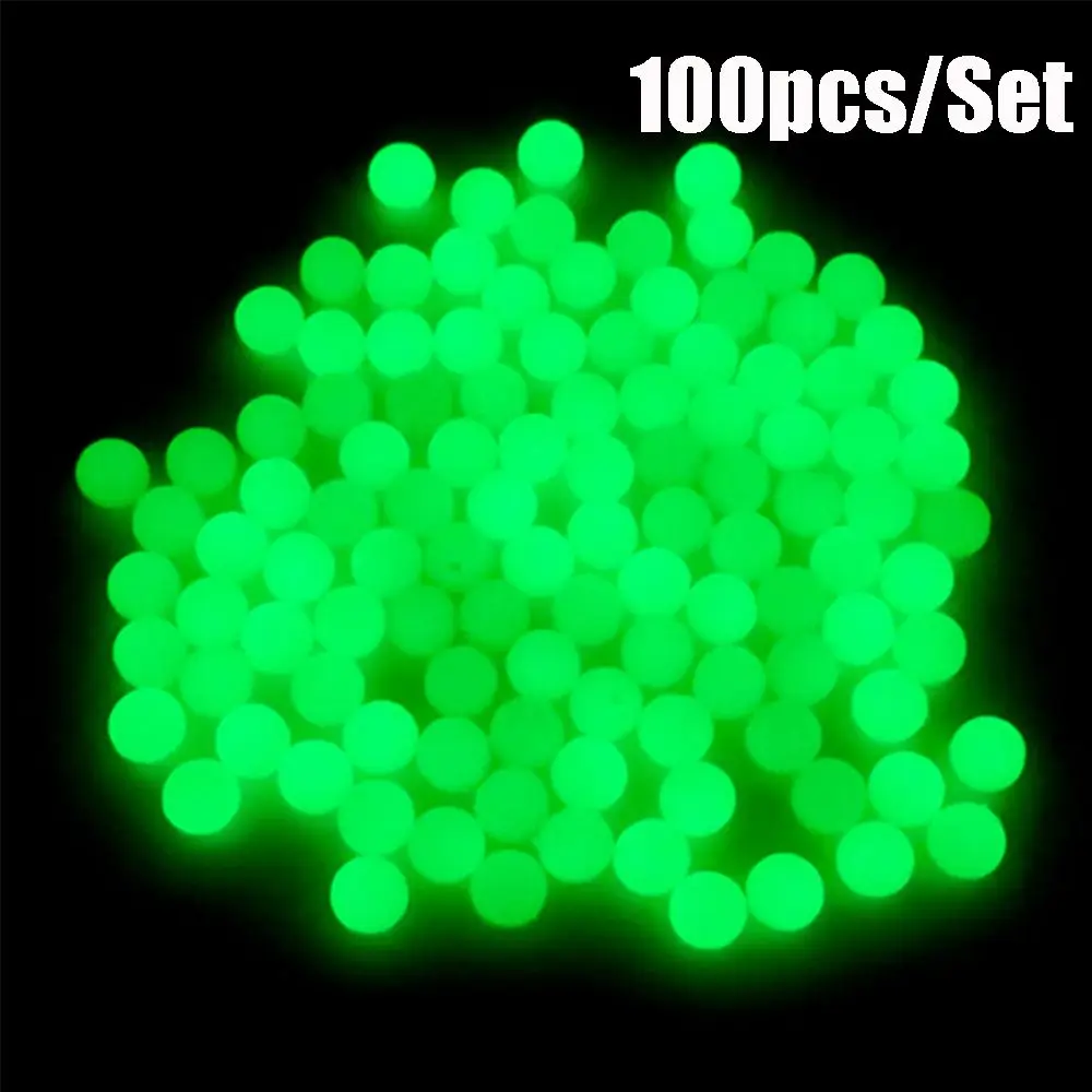 100pc/bag Plastic Fishing Floats Beads For Night Fishing Luminous Light Glowing Balls