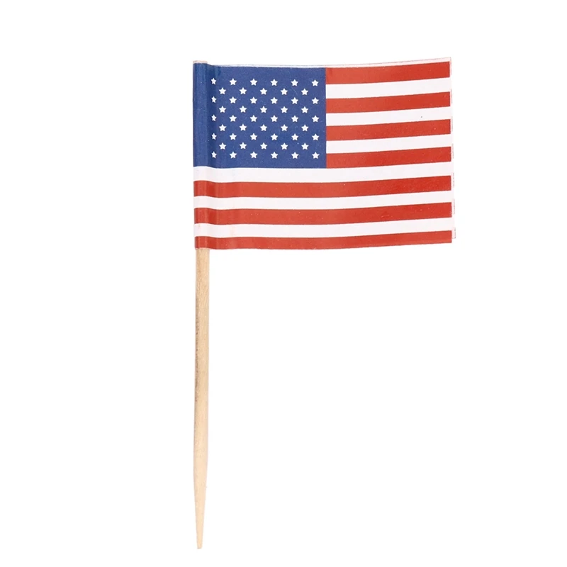 

2000 American Flag Toothpicks Party Cupcake Decoration Sandwich Mini Food Picks