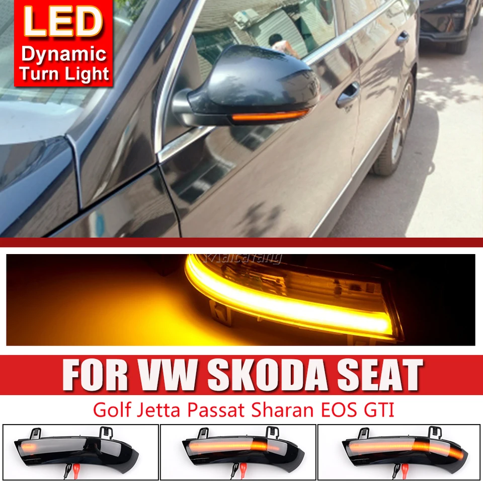 Indicatore LED Sequenziale Dinamico Per VW Golf 5, GTI, Passat, Eos - Compatibile Con Modelli MK5, B5.5, B6, R36 - Luci Direzione A Scorrimento