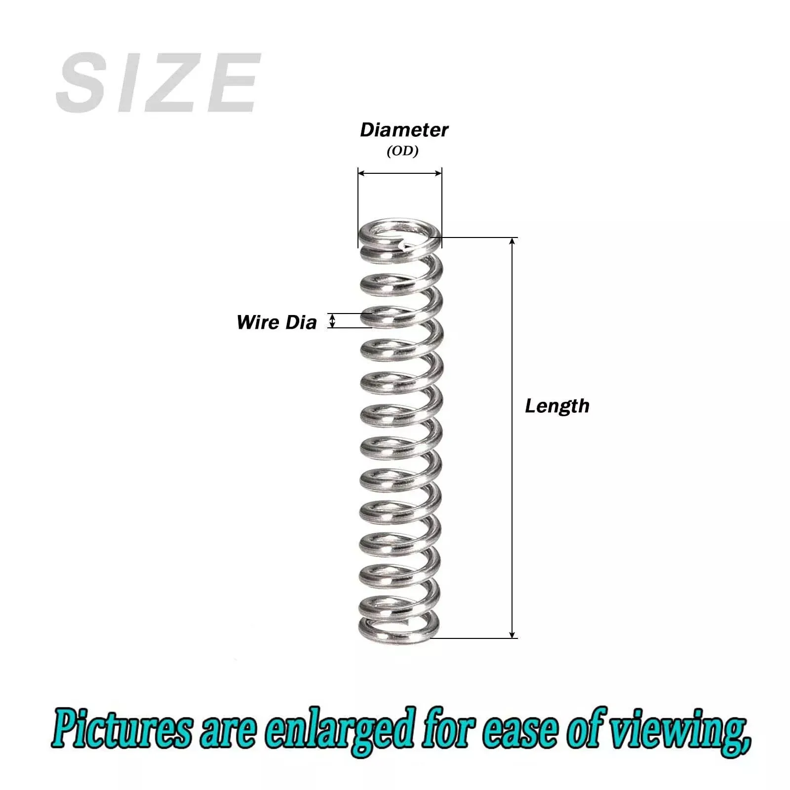 Small Compression Spring Mini Spring Steel 0.5mm Wired Diameter 3mm To 12mm OD | UK - View #6