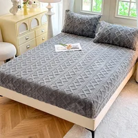 Drap-housse en polaire Tafu de couleur unie, housse de protection pour matelas domestique, antidérapant, une pièce, sans taie d'oreiller, nouvelle collection 2025 5