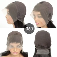 Perruques tressées 13x4 Lace Front en cheveux humains, pré-tressées, bouclées afro kinky, style Afro Puff pour femmes 6