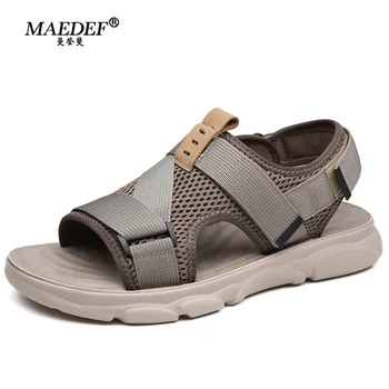 MAEDEF Sandali da uomo estivi casual da spiaggia scarpe basse da esterno antiscivolo comodi sandali alla moda durevoli leggeri e traspiranti 1
