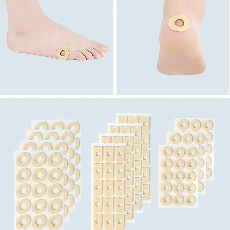 굳은살 쿠션 신발 뒤꿈치 패드, 폼 라운드 토 발 옥수수 버니온 보호 패드, 4 가지 유형, 시트 당 15 개