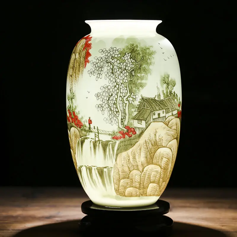 

Chinese Jingdezhen Ceramic Vase Flower Arrangement Home Livingroom Porch Furnishing Crafts Store Bookshelf Ornaments Decoration