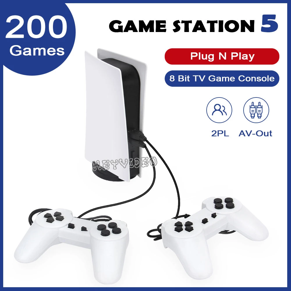 Game Station 5 Video Game Console With 200 Classic Games 8 Bit TV Console Retro USB Wired Handheld Game Player AV Output