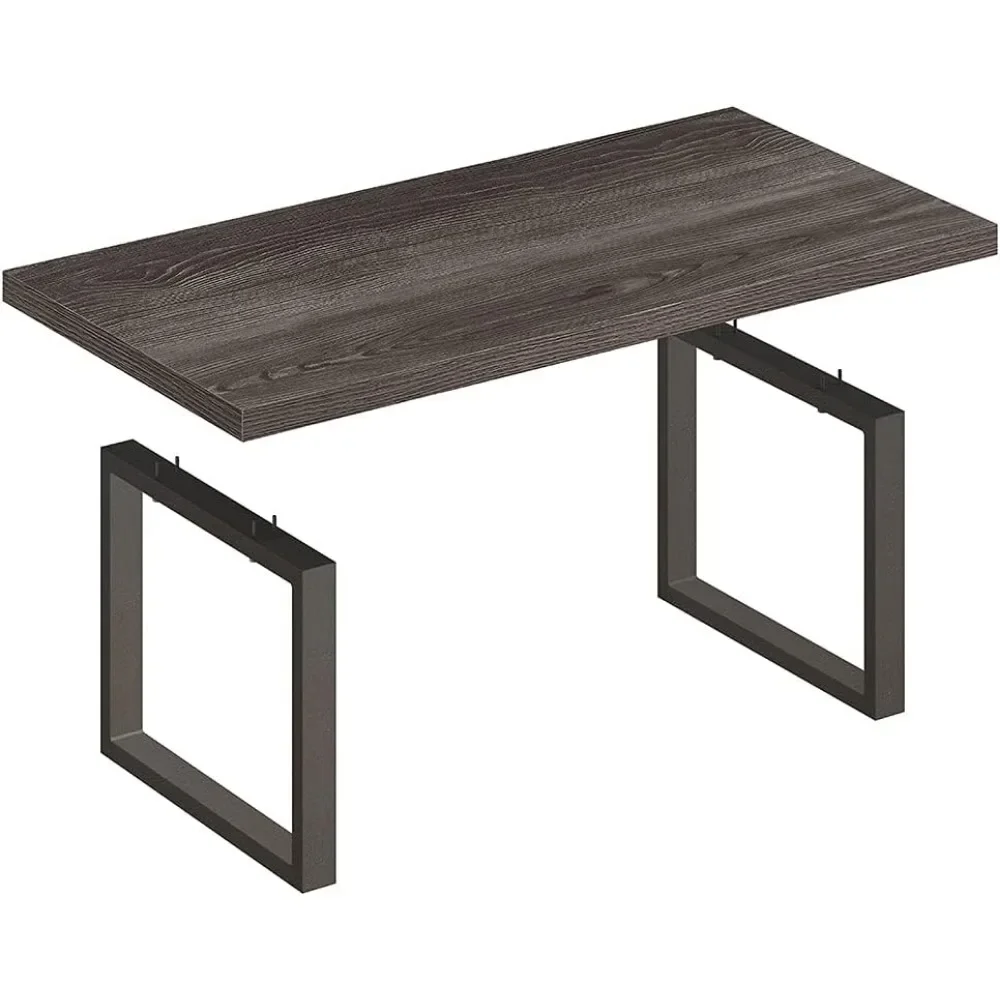 Rustic Coffee Table, Wood and Metal Simple Industrial Modern Center Table, Wooden Farmhouse Cocktail Table for Living Room 4
