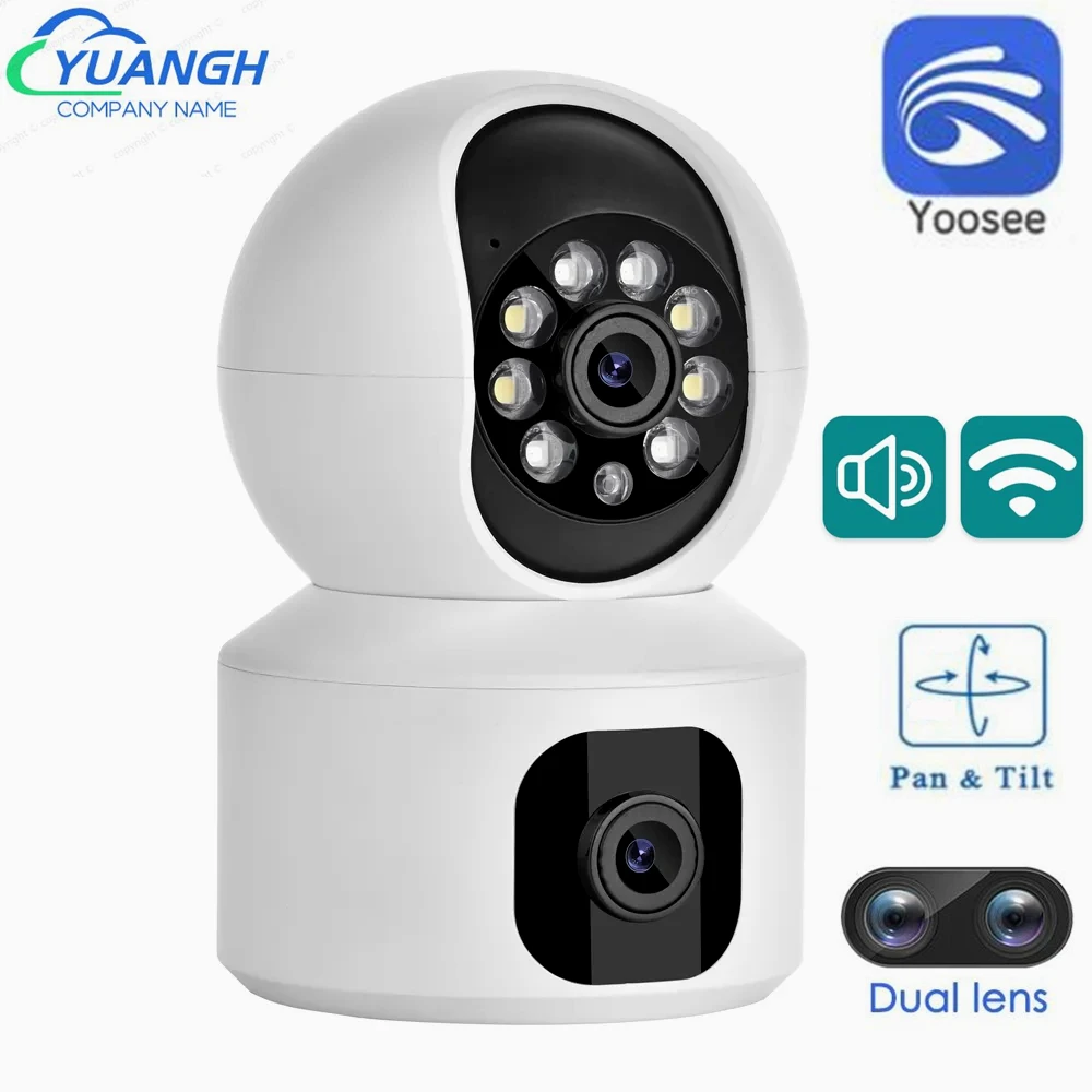 Yoosee-mini Câmera de Segurança sem Fio para Casa Lente Dupla Cor Visão Noturna Áudio Bidirecional Cctv 4mp