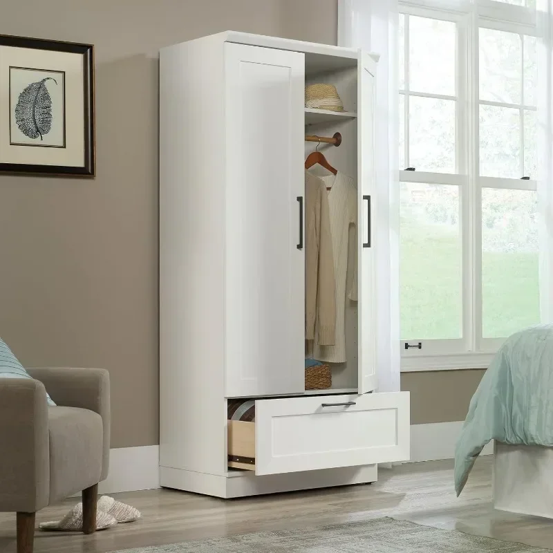 Sauder HomePlus Bedroom Armoire Wardrobe Closet Clothes Storage with Hanging Rail, Pantry Storage Cabinet with Storage Drawer 4