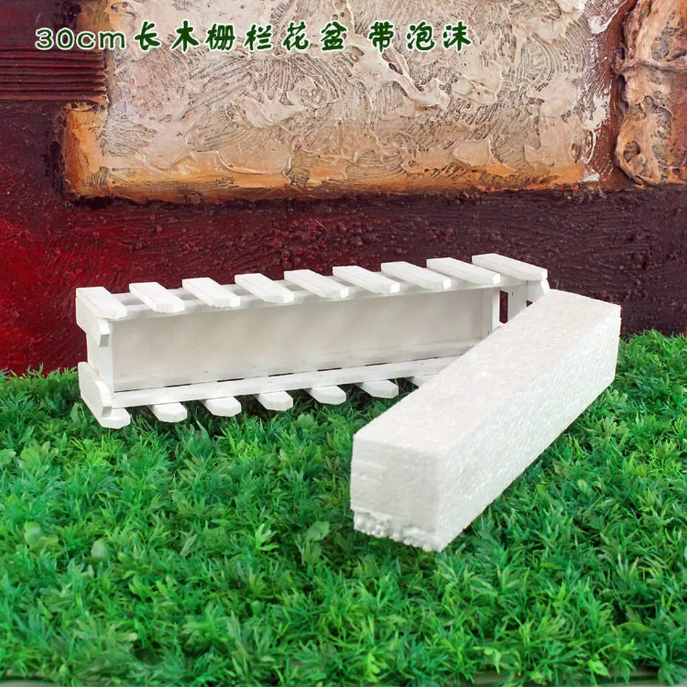 10cm 16cm 30cm Wooden Fence Vase With Foam Artificial Flower Vase Home Decoration Accessories Receiver Flower Set