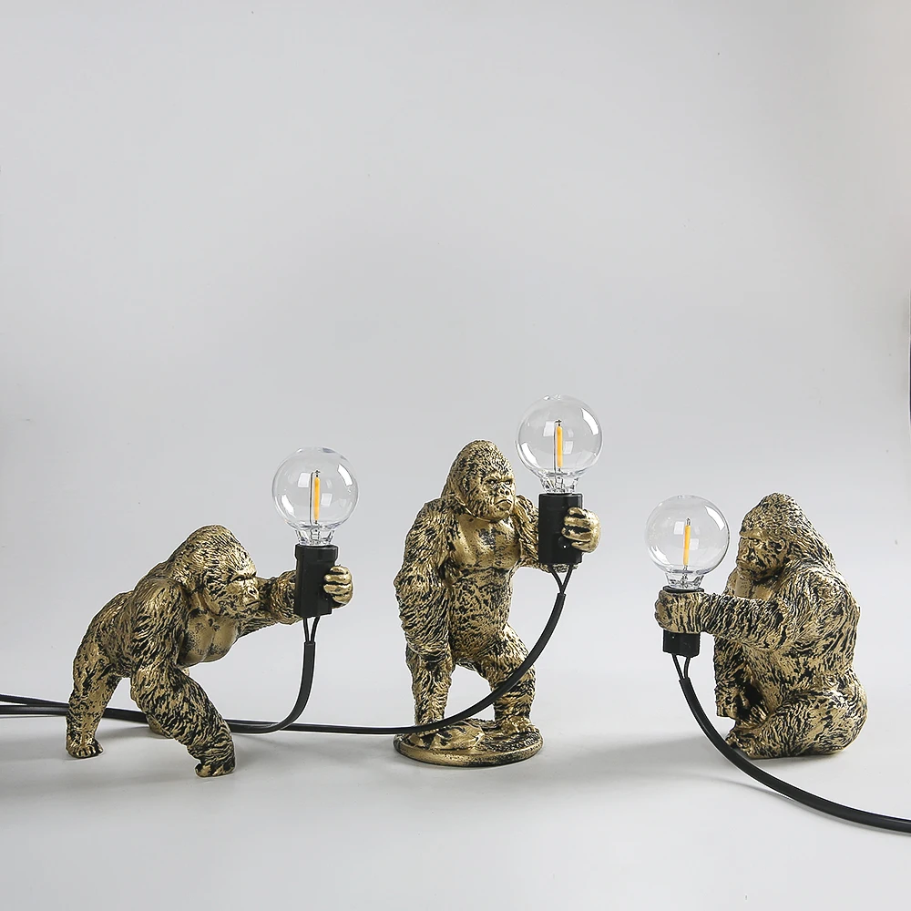 King Kong Gorilla Animal Table Lamp Indoor Resin Decoration Small Night Lamp Creative Crafts Gorilla Table Decor Lamp 3