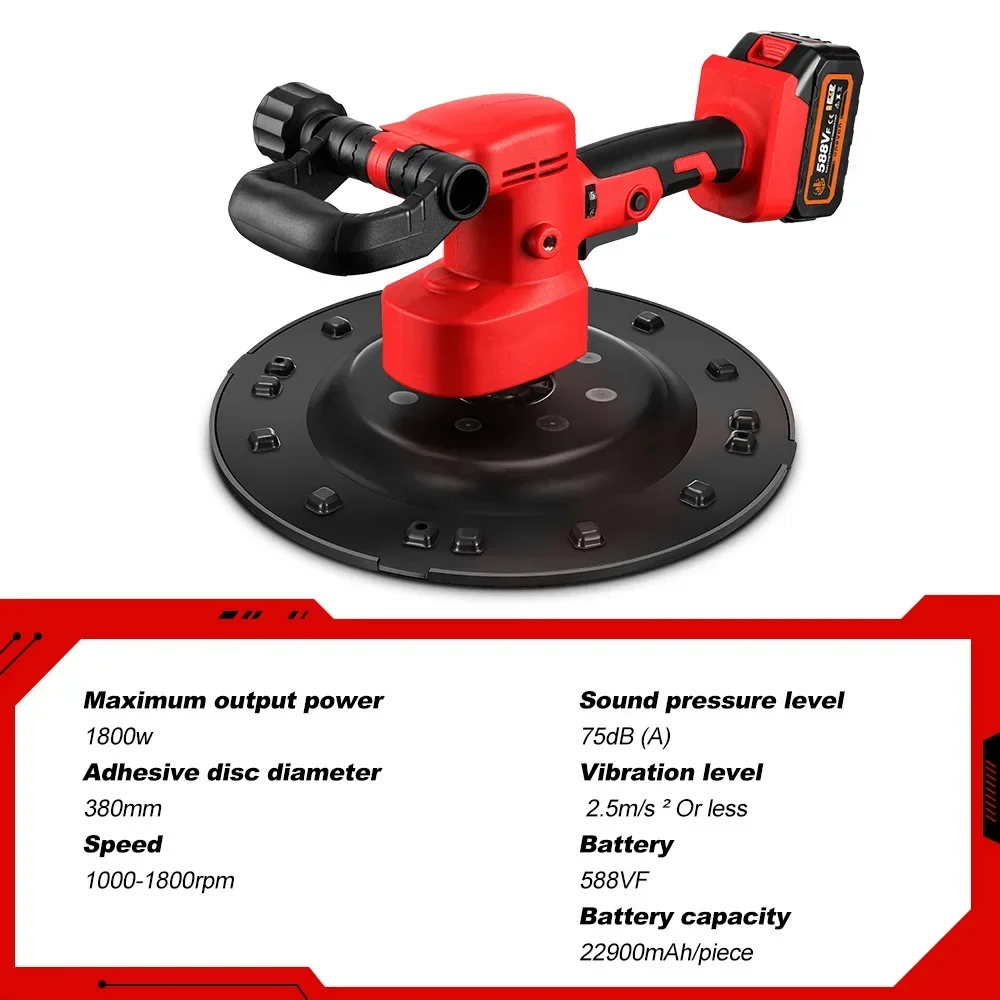 ONEVAN Brushless Electric Drywall Sander 1280W Wall Sandpaper Putty Powder Sanding Wall Polisher Machine For Makita 18v Battery 2