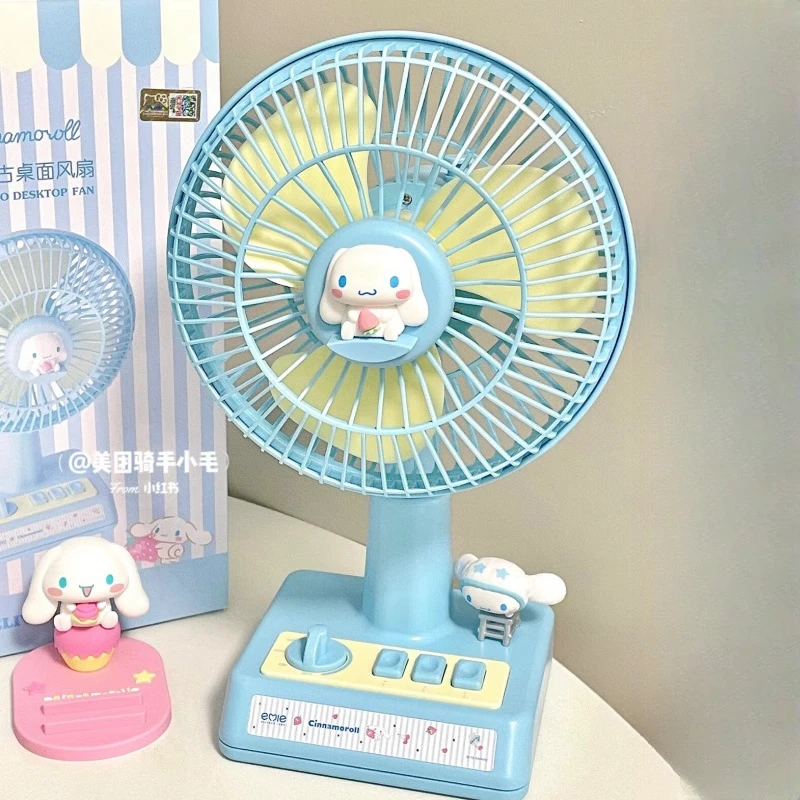 

Sanrios Cinnamoroll аниме Kawaii Настольный вентилятор Kuromi Hellokittys бесшумный впитываемая головка USB зарядка ультра большой радиус электрический вентилятор