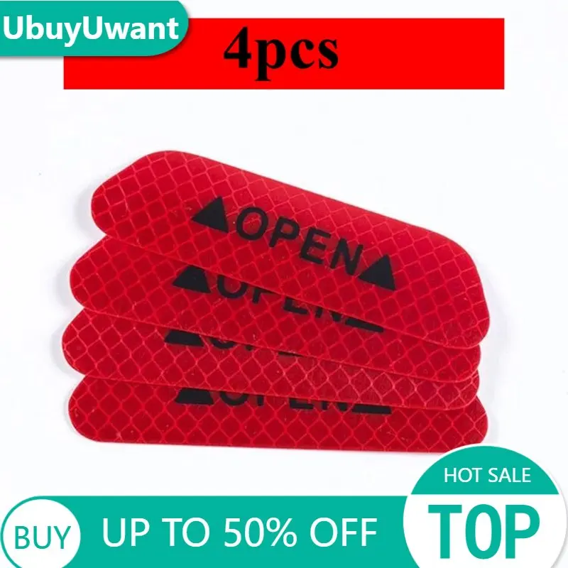 

4Pcs/Set Car Door Stickers DIY Car OPEN Reflective Tape Warning Mark For Hyundai Creta Tucson i30 ix35 Solaris i20 Kona ix25