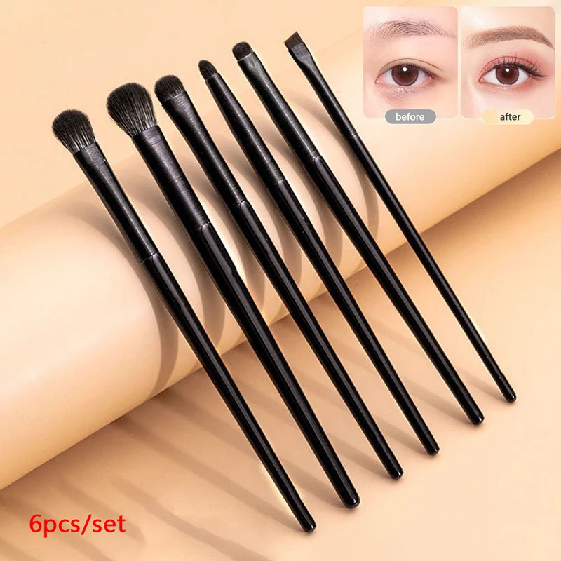 6PCS 아이 메이크업 브러쉬 세트 전문 소프트 컨투어링 아이섀도 아이라이너..