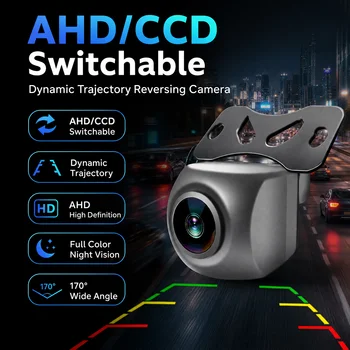 Telecamera per Auto HD con Visione Notturna AHD/CCD, Universale con Traiettoria Dinamica, Impermeabile, Fisheye 170 Gradi