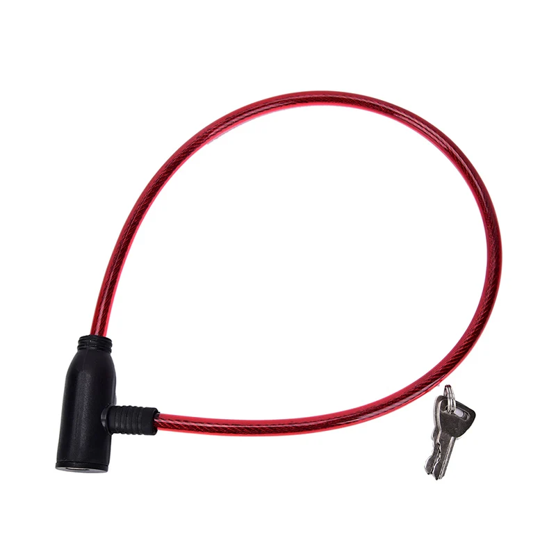 사이클링 케이블 도난 방지 자전거 스쿠터 안전 잠금 장치, 키 2 개, 8x640mm, 1 개