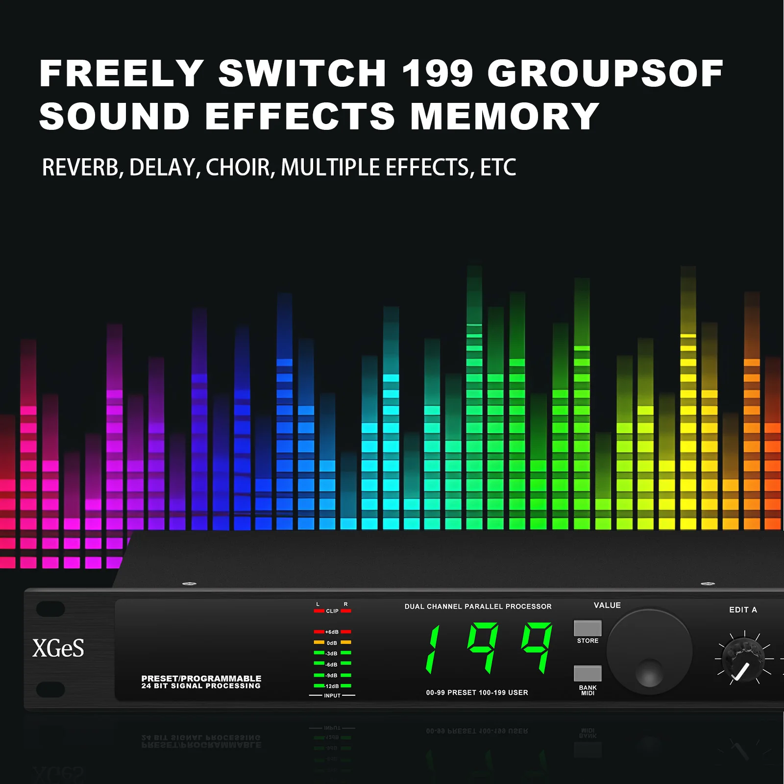 Professional digital reverberation multi effect DSP processor audio processor equalizer audio equalizer audio processor