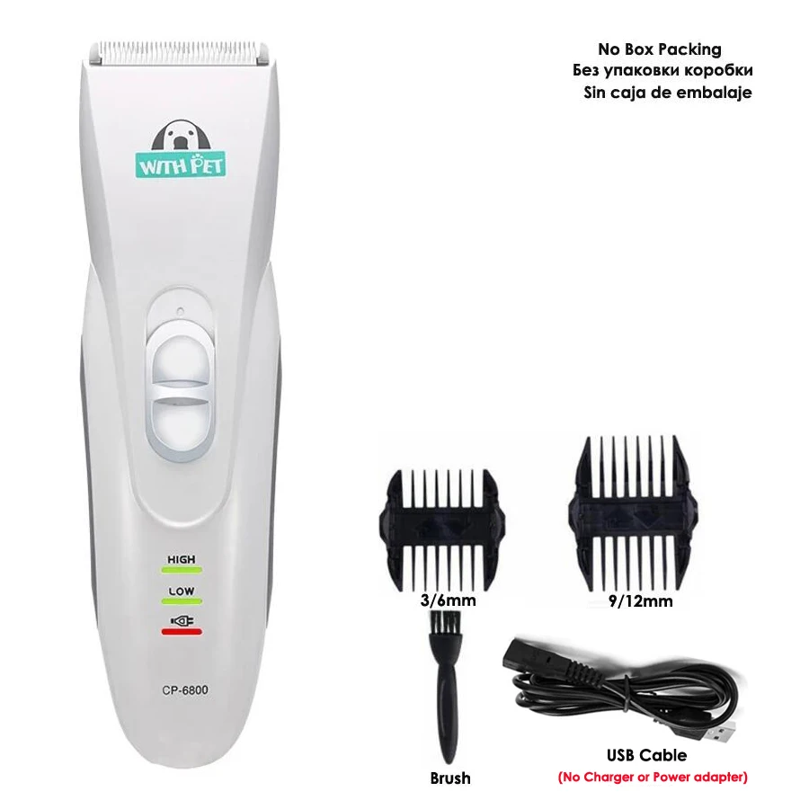 USB Cable Pet Trimmer Rechargeable Dog Hair Clipper Electric Dog Grooming Haircut Shaver Machine CP6800