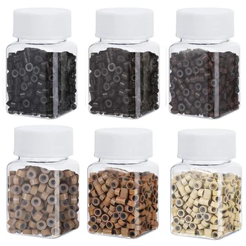 1000/500pcs 5mm*3mm*3mm Silicone Micro Link Tube Ring for Wig Hair Extensions Lined Beads Salon Tools 5 Colors Optional