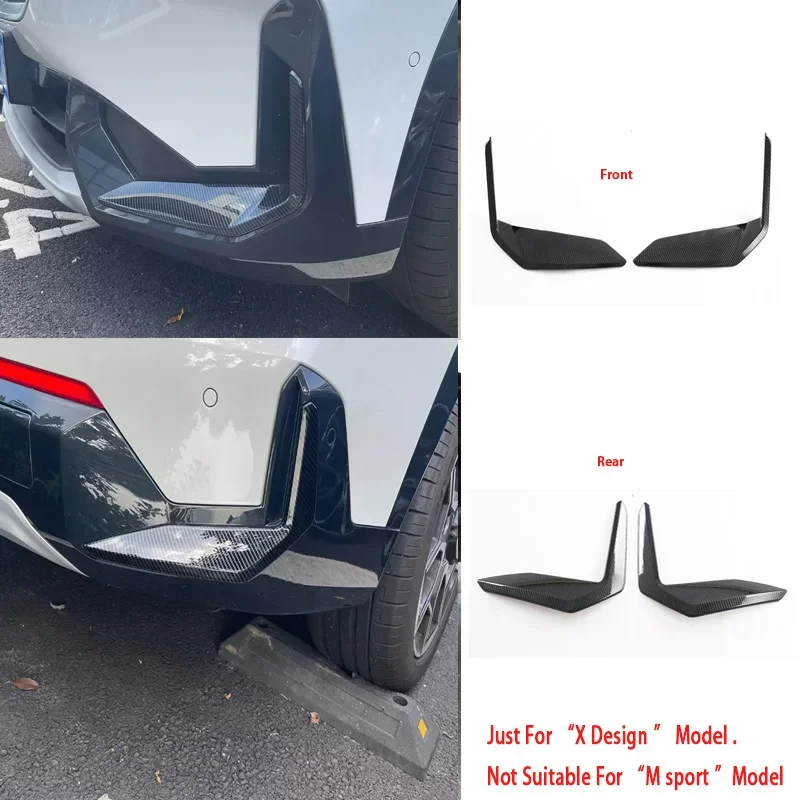 

For BMW X1 U11 x Design 2023 2024 ABS carbon fiber Car Front Rear Blade Trim Light Eyebrow Wind Knife Bumper Cover Sticker