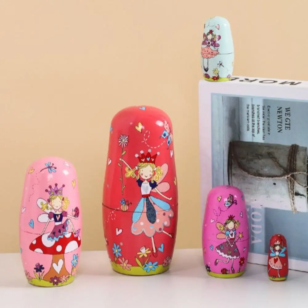 Wood Animal Matryoshka Doll Cute Craft Smooth Wooden Stacking Dolls Line Dog Safe Puppy Nesting Dolls Xmas 8 piece wood lathe chisel set box loaded wooden knives woodworking carving chisel tools wooden craft knife carpenter s knife