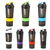 3 Layer Shaker Bottle Protein Mixing Shake Cup Sports Fitness Water Cup 550ml Scaled Plastic Water Bottles with Medicine Box 2