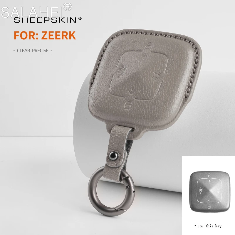 

Goatskin Car Smart Remote Key Cover Case Key Bag Shell Holder Full Protector Fob For ZEEKR 001 Keychain Car Interior Accessories