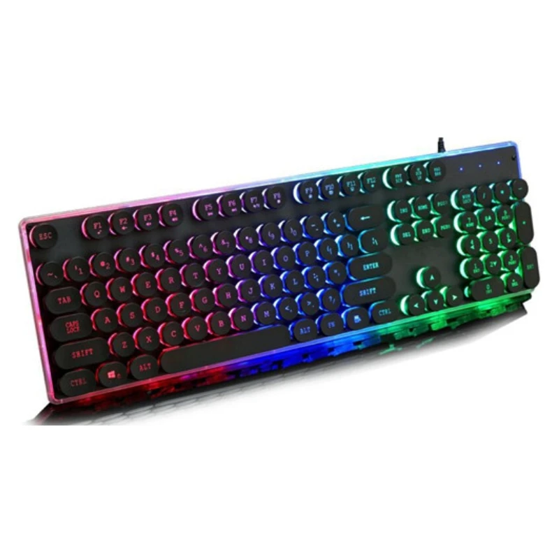 RGB Backlit Gaming Keyboard LED Punk Key USB Wired MultiMedia Mechanical Gaming Keyboards For PC Computer Laptop Desktop Teclado 