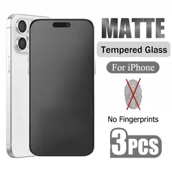 Set of 3 Matte Tempered Glass Screen Protectors - Frosted, Anti - Fingerprint - 3Pcs Matte Glass
