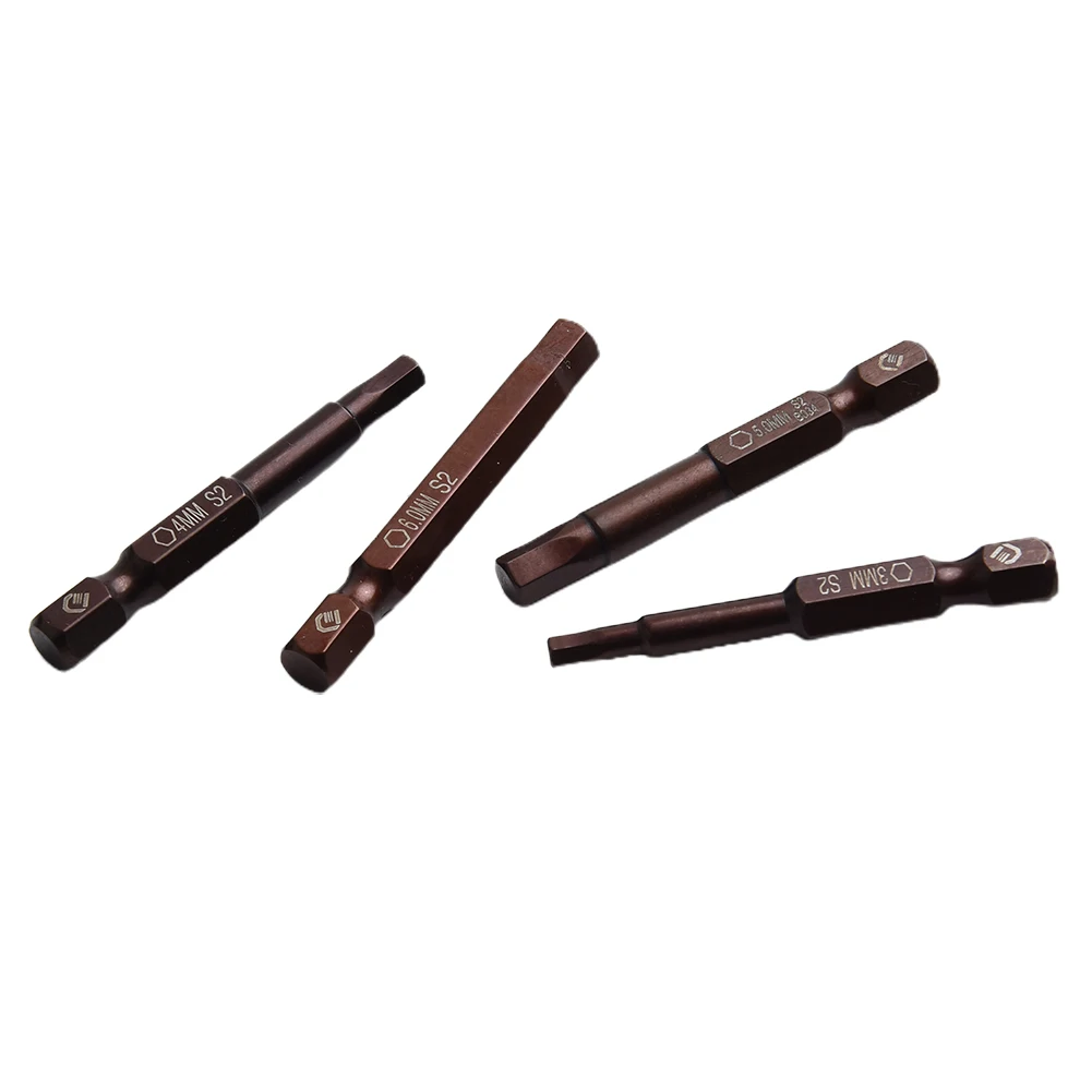 

Drill Bit Screwdriver Bit 1/4 Inch Hex 4Pcs 50mm Brown Chrome Vanadium Steel For DIY Home Projects Or Work Sites