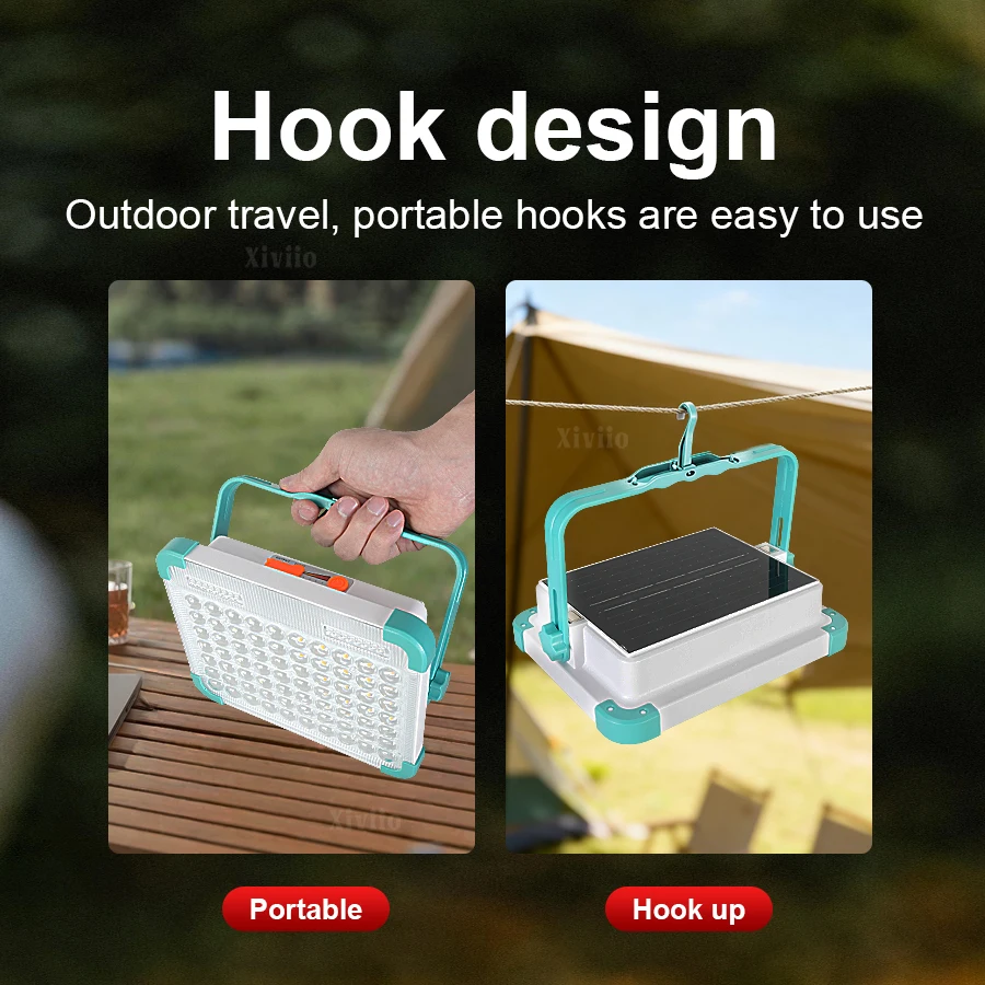 69000000LM Solar Rechargeable Floodlight 4 Colors Camping Lantern Tent Light Power Bank Work Emergency Light with Strong magnet