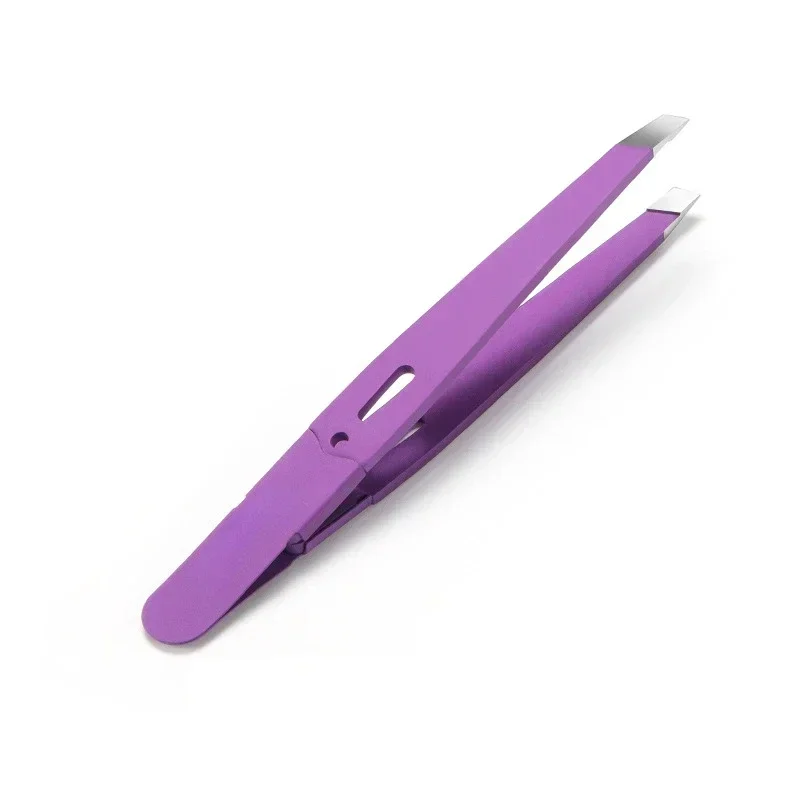Colorful Hair Beauty Steel Slanted Eye Eyebrow TweezerFine Hairs Puller Stainless Brow Clips Removal Makeup Tools