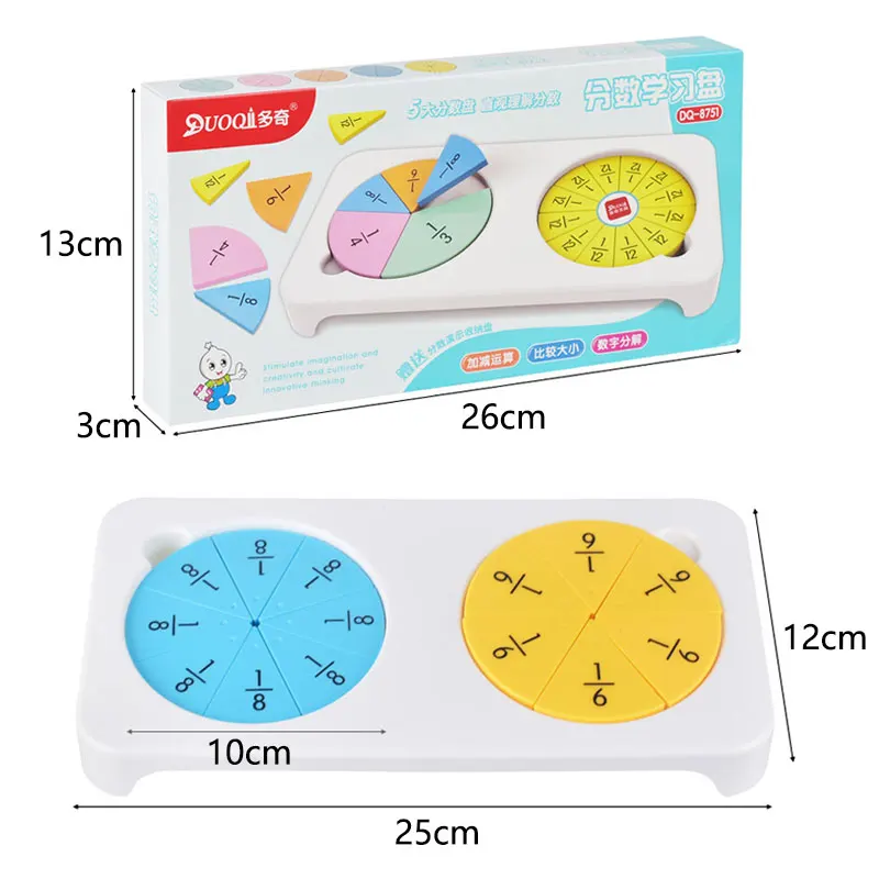 Montessori Fraction Math Toys Arithmetic Learning Numerator Denominator Math Teaching Aids Parish Educational Toys For Children