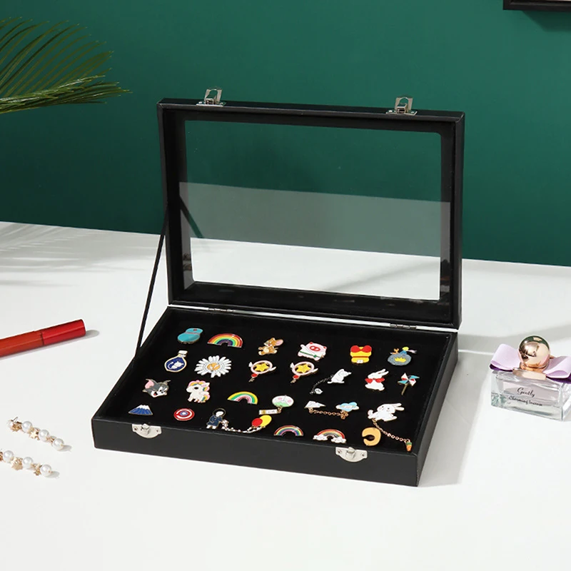 Pin Medal Display Case Badge Storage Box Transparent Dustproof Pin Display Box For Medal Jewelry Collection Display Frame