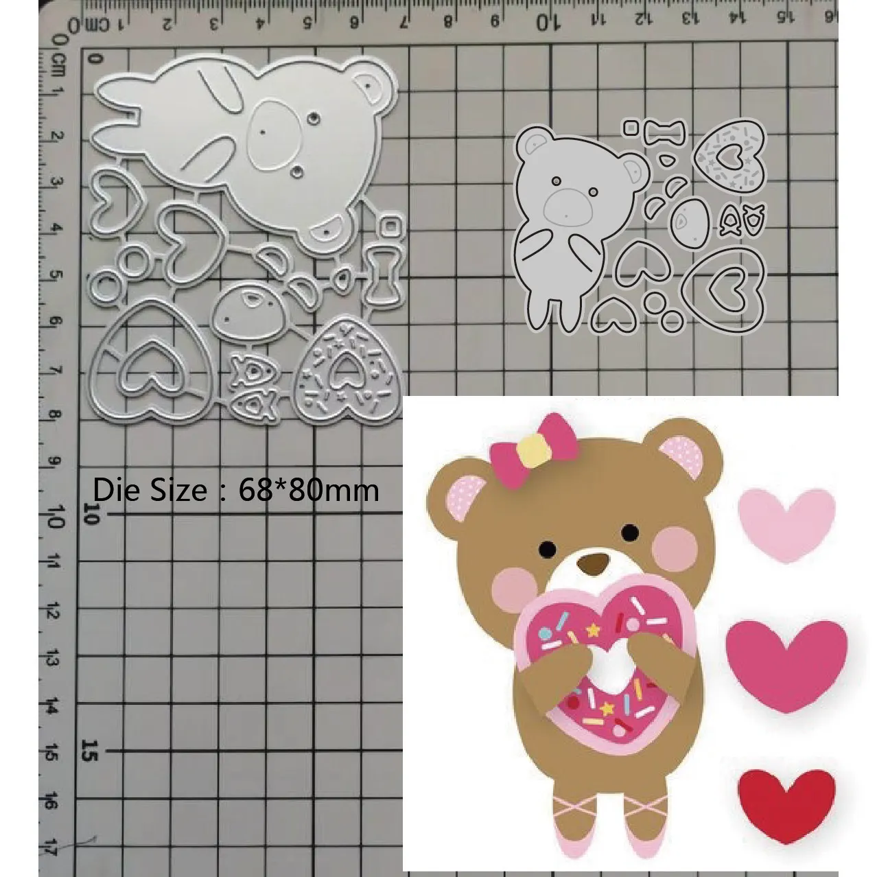 2023 New Metal Cutting Dies Care Bear Diy Scrapbook Paper Craft Knife Mold Blade Punch Stencil Dies
