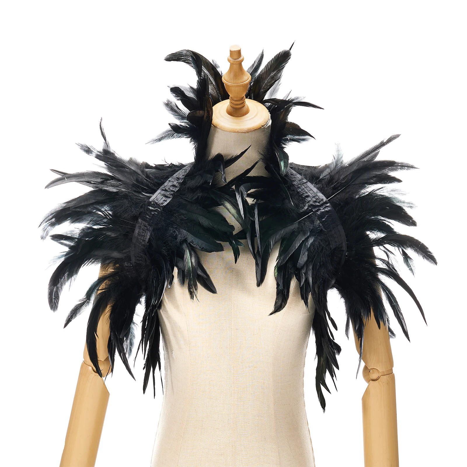 Châle En Plumes Gothique Noir - Cape Légère Pour Halloween, Cosplay Ou Soirée à Thème