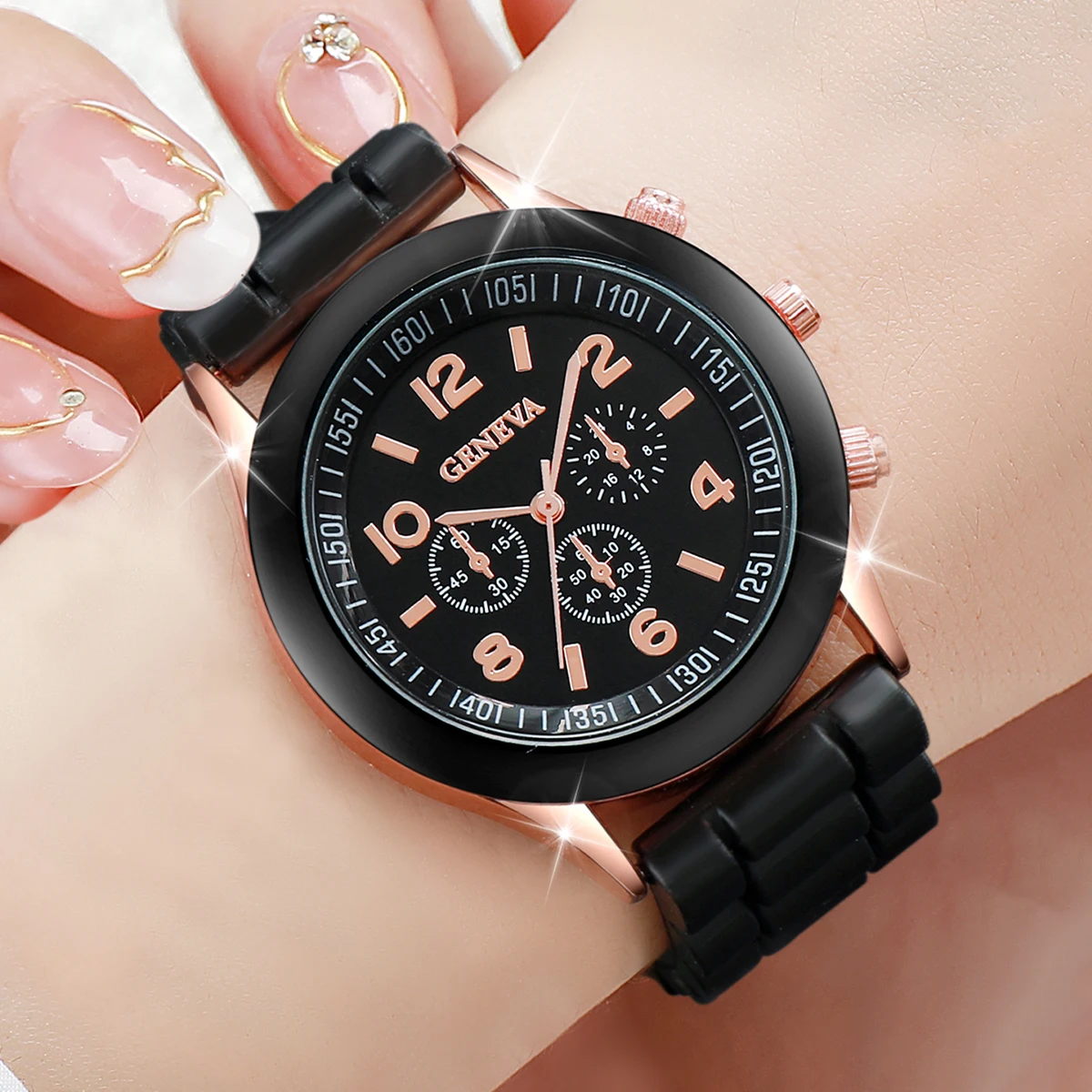 3pcs/set Unisex Silicone Band Quartz Watch 3 Colors /set 3