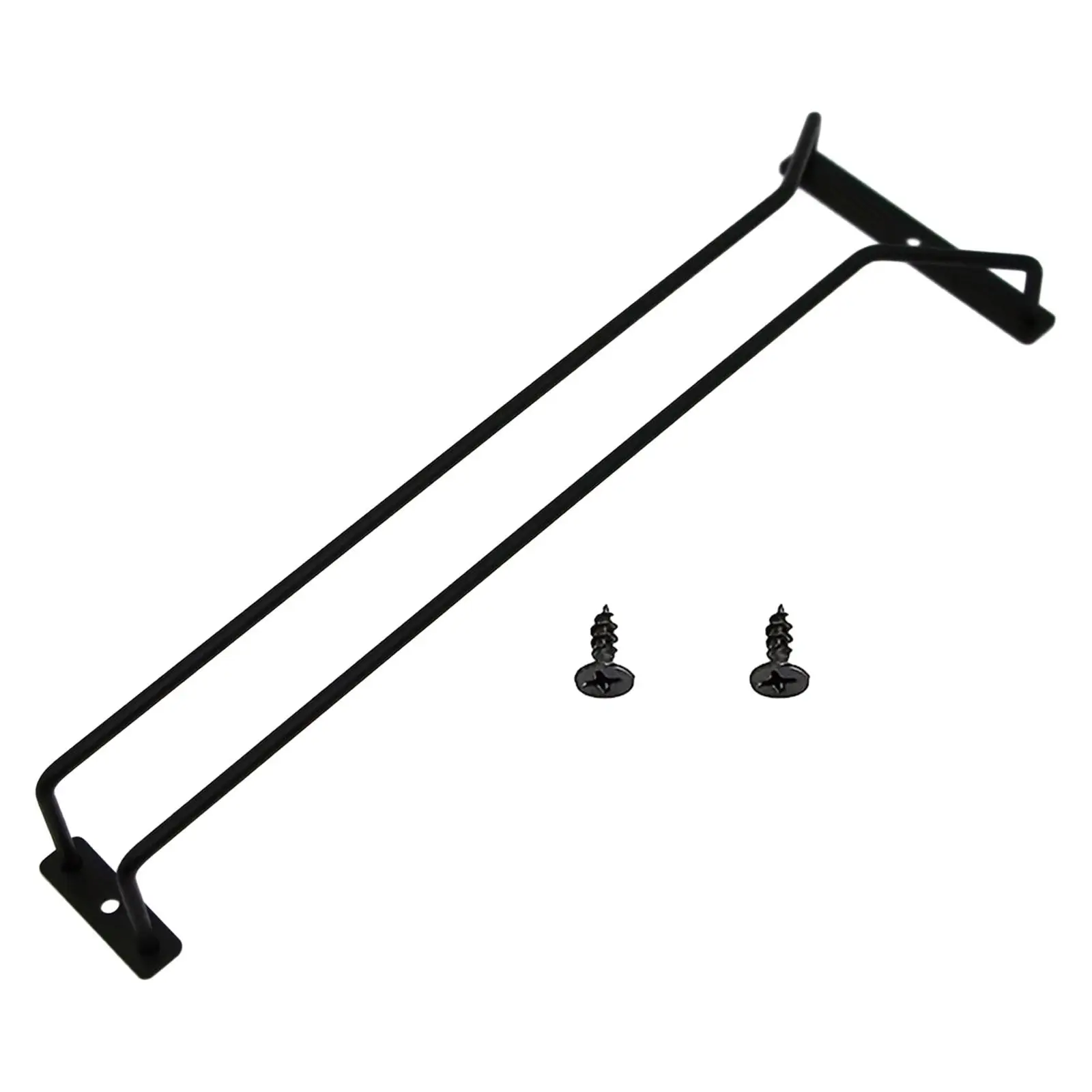 under Cabinet Wine Glass Holder Iron Stemware Shelf Sturdy Single Rail Glassware Drying Hanger for Kitchen Home Storage Cabinet 4