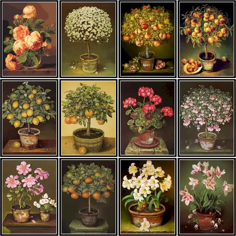 

CHENISTORY Paint By Number Flower In Vase Drawing On Canvas Handpainted Art Gift Diy Pictures By Number Kits Home Decor
