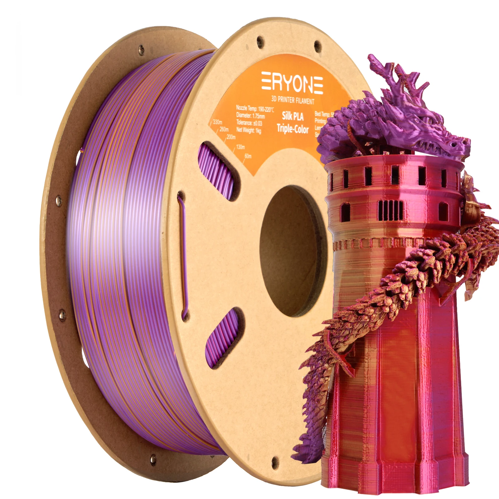 NEU ERYONE 1KG/3KG/10KG Aktion Dreifarbiges Seiden-PLA-Filament für 3D-Druck 1,75mm Filament Hohe Qualität Kostenloser Schnellversand – Detail 11