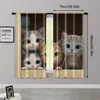 2pcs, Curtain Cute cat owner Versatile Polyester Fabric,Without Electricity Spring Party & Holiday Decor Perfect for translucent 3