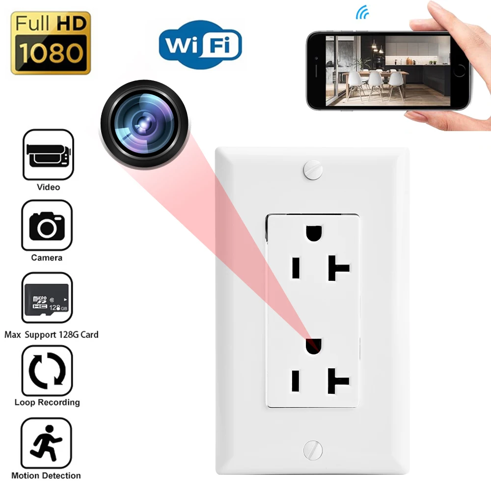 SocketBaseMiniCameraWifiRemoteMonitoringHDPowerOutlets