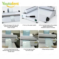 Machine de scellage dentaire pour sachets de stérilisation, machine d'emballage de stérilisation dentaire, scelleuse manuelle médicale à température réglable 3