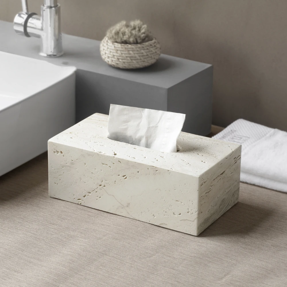 Taschentuchbox-Abdeckung Aus Leinen – Rechteckig, Beige, 25 X 13,5 X 11,5 Cm
